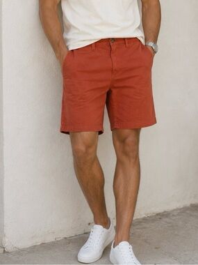 14th & Union Rust Flat-Front Chino Shorts